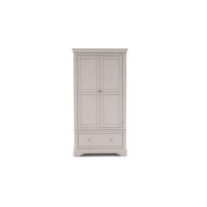 Mabel Wooden 2 Door Wardrobe in Painted Taupe Finish