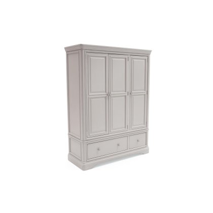 Mabel Wooden 3 Door Wardrobe in Painted Taupe Finish