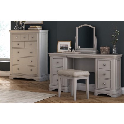 Mabel Wooden Dressing Table Mirror in Painted Taupe Finish