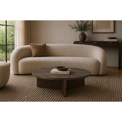 California Dark Oak Large Round Coffee Table California Dark Oak Large Round Coffee Table