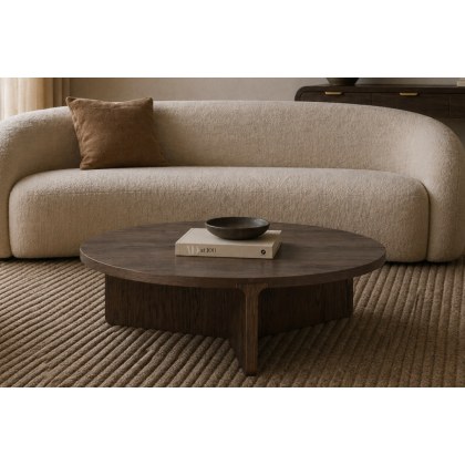 California Dark Oak Large Round Coffee Table California Dark Oak Large Round Coffee Table