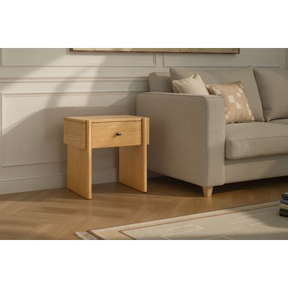Como Oak Side Lamp Table with Drawer Como Oak Side Lamp Table with Drawer