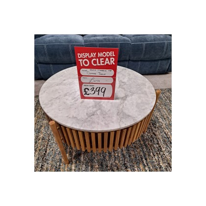 Ex-Display Plymouth - Soho Slatted Coffee Table with Marble Top Ex-Display Plymouth - Soho Slatted Coffee Table with Marble Top