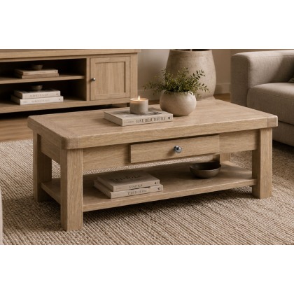Normandy White Wash Coffee Table