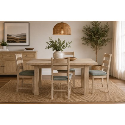 Normandy White Wash Small Ext 140-185cm Dining Table Normandy White Wash Small Ext 140-185cm Dining Table