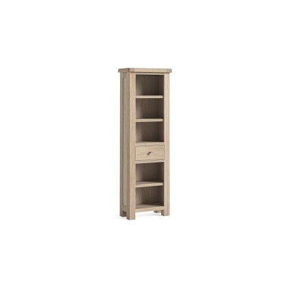 Normandy White Wash Slim Bookcase