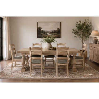Normandy White Wash Large Ext 200-245cm Trestle Dining Table Normandy White Wash Large Ext 200-245cm Trestle Dining Table