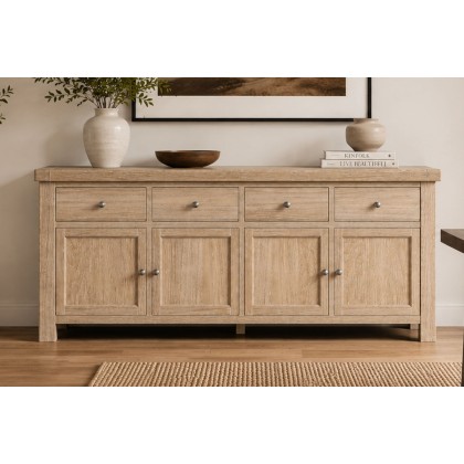 Normandy White Wash 4 Door 4 Drawer Large Sideboard Normandy White Wash 4 Door 4 Drawer Large Sideboard