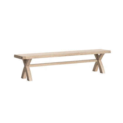 Normandy White Wash Cross Leg Diining Bench Normandy White Wash Cross Leg Diining Bench