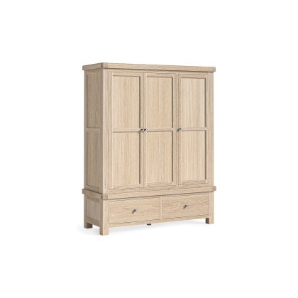Normandy White Wash Triple Wardrobe