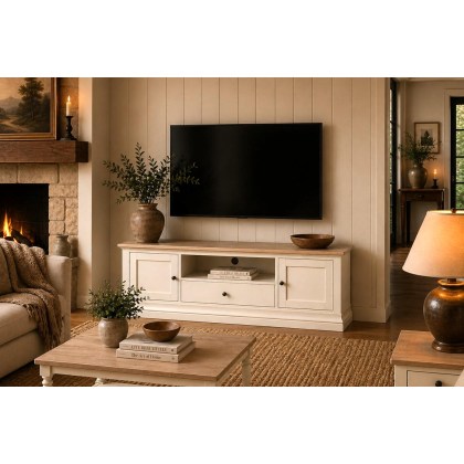 Provence Painted Off-White Oak Large 150cm TV Unit