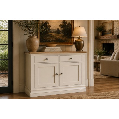 Provence Painted Off-White Oak Small Sideboard Provence Painted Off-White Oak Small Sideboard