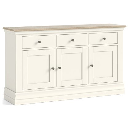 Provence Painted Off-White Oak 130cm Large Sideboard Provence Painted Off-White Oak 130cm Large Sideboard