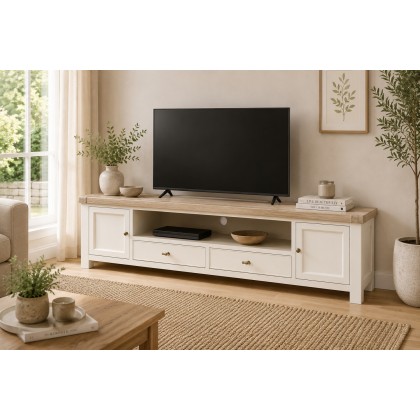 Windsor Country Oak Painted 210cm Large TV Unit