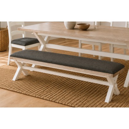 Windsor Country Oak Painted Cross-Leg Dining Bench