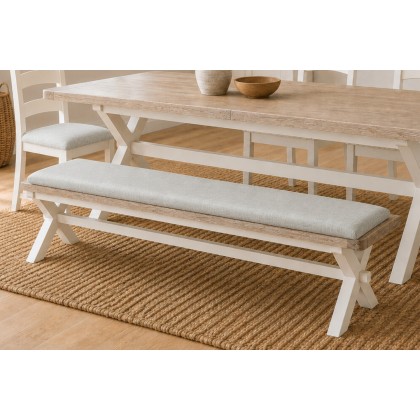 Windsor Country Oak Painted Cross-Leg Dining Bench