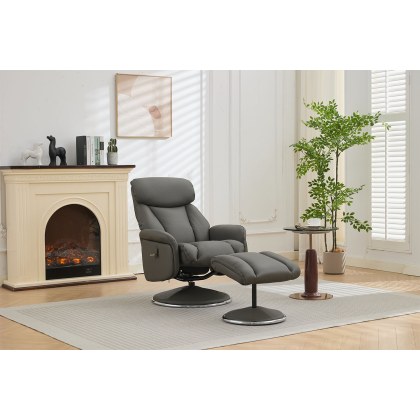 Sahara Full Leather & Fabric Swivel Chair & Stool Sahara Full Leather & Fabric Swivel Chair & Stool
