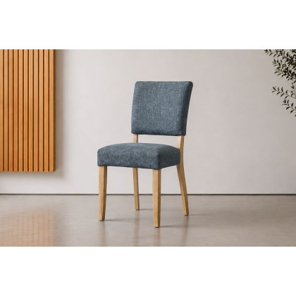 Burford Painted Oak Fully Upholstered Dining Chairs (Pair)