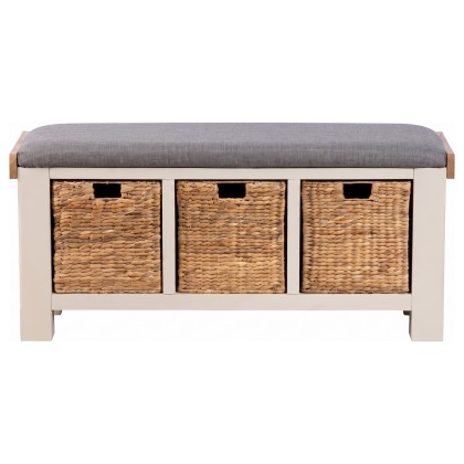Burford Painted Oak 110cm Upholstered Hall Bench