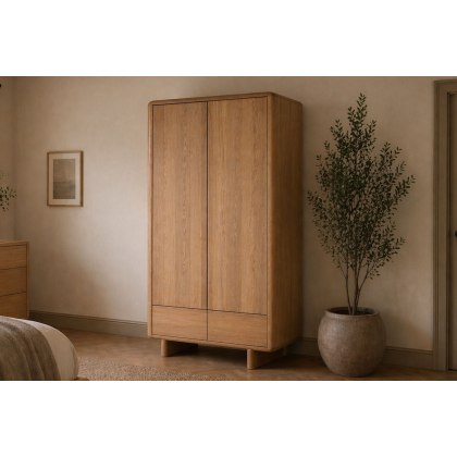 Flynn Natural Oak Double Wardrobe Flynn Natural Oak Double Wardrobe