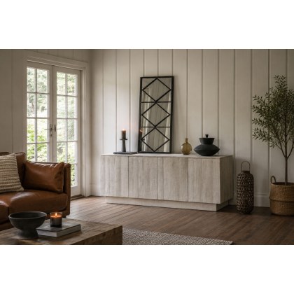 Gallery Direct Iowa 4 Door Sideboard Whitewash 1700x450x700mm