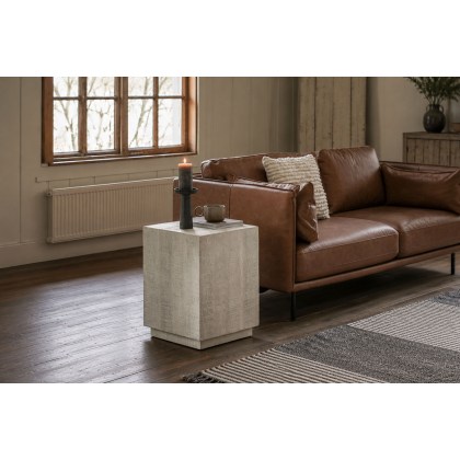Gallery Direct Iowa Side Table Whitewash 400x400x550mm