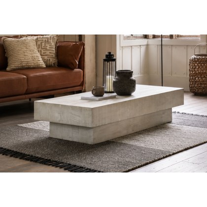 Gallery Direct Iowa Coffee Table Whitewash 1500x600x300mm