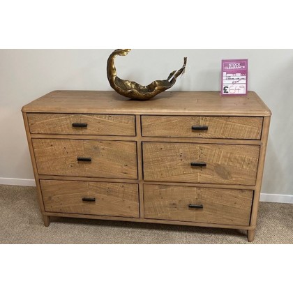 Ex-Display St Austell - Baker Jude Reclaimed Wood 6 Drawer Wide Chest of Drawers