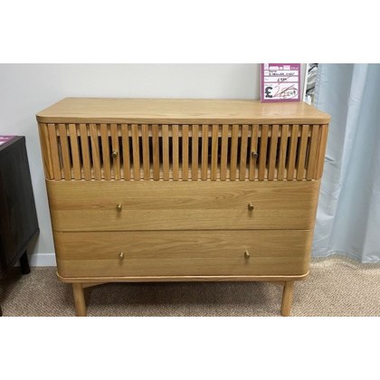 Ex-Display St Austell - Soho Natural Slatted 3 Drawer Chest of Drawers