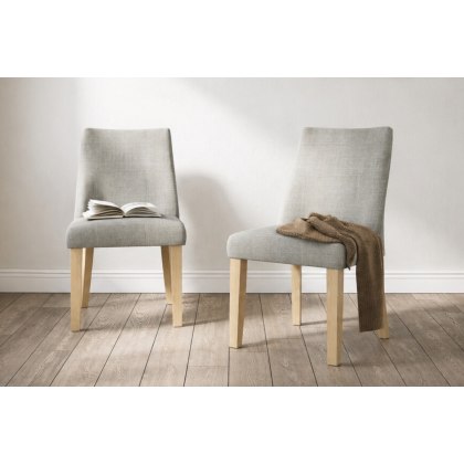 Luna Fabric Dining Chair in Beige (Pair)