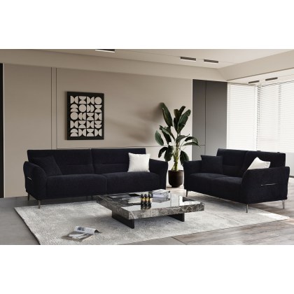 Albany 3 Seater Sofa in Black Lux Boucle