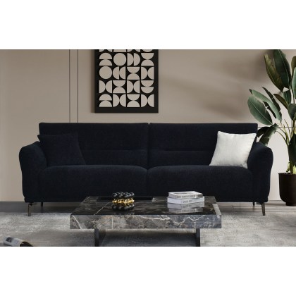 Albany 4 Seater Sofa in Black Lux Boucle