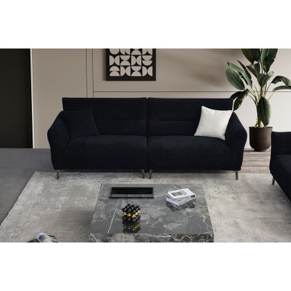 Albany 4 Seater Sofa in Black Lux Boucle