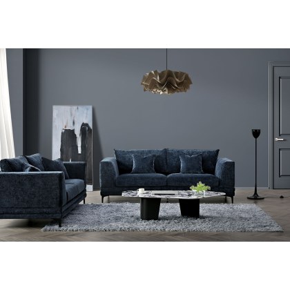 Lenox 2 Seater Sofa in Aegean Blue Velvet