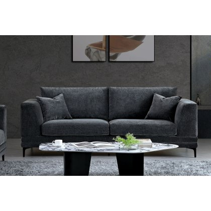 Lenox 2 Seater Sofa in Steel Grey Velvet