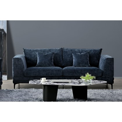 Lenox 3 Seater Sofa in Aegean Blue Velvet