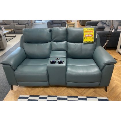 Ex-Display St Austell - Dixon 2 Seater Leather Power Recliner Sofa with Power Headrest