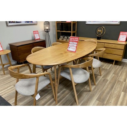 Ex-Display St Austell - Gallery Direct Madrid Natural Oak Extending Dining Table + 6 Chairs