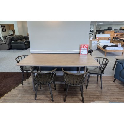 Ex-Display Newquay - Gallery Direct Craft Dining Table Smoked & 4 Chairs Mocha Ex-Display Newquay - Gallery Direct Craft Dining Table Smoked & 4 Chairs Mocha