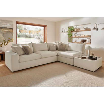 Toronto Fabric Large Corner Sofa Group with Wooden Stool Toronto Fabric Large Corner Sofa Group with Wooden Stool
