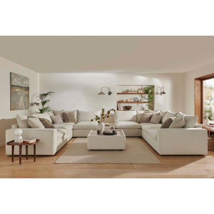 Toronto Fabric Extra Large U-Shape Corner Sofa Group with Wooden Stools Toronto Fabric Extra Large U-Shape Corner Sofa Group with Wooden Stools
