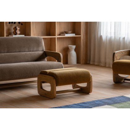 Gallery Direct Marco Footstool in Verona Golden Gallery Direct Marco Footstool in Verona Golden