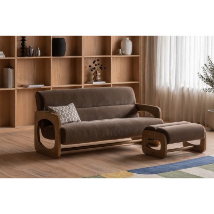 Gallery Direct Marco 3 Seater Sofa in Verona Sepia Gallery Direct Marco 3 Seater Sofa in Verona Sepia