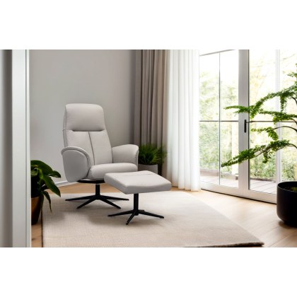 G Plan Ergoform Nysted Leather Manual Recliner Chair & Stool
