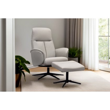 G Plan Ergoform Nysted Leather Manual Recliner Chair & Stool