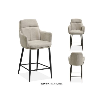 Bologna Fabric Bar Stool in Miami Toffee (Pair) Bologna Fabric Bar Stool in Miami Toffee (Pair)