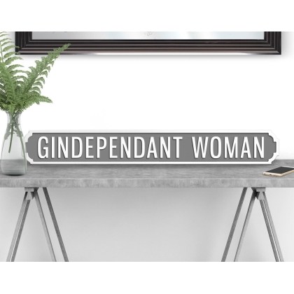 GINDEPENDANT WOMAN Vintage Road Sign / Street Sign GINDEPENDANT WOMAN Vintage Road Sign / Street Sign