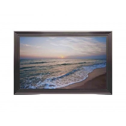 Beach Shoreline Print With Metallic Frame