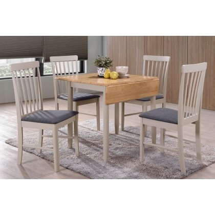 Alaska Painted Compact Square Drop Leaf Dining Table Set & 4 Chairs Alaska Painted Compact Square Drop Leaf Dining Table Set & 4 Chairs