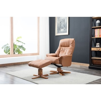 Dublin Swivel Recliner Chair and Stool